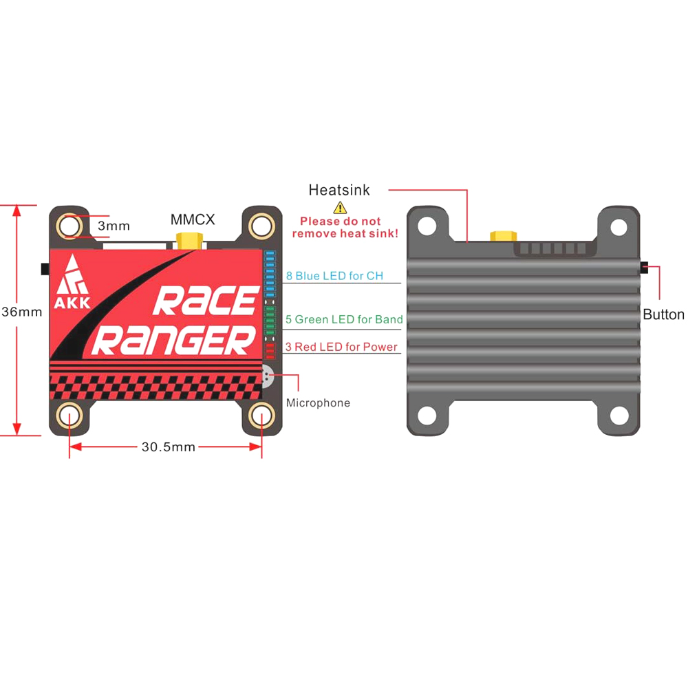 AKK 5.8G Long Range VTX FPV Tr - Drone Racing Transmitter recension och pris