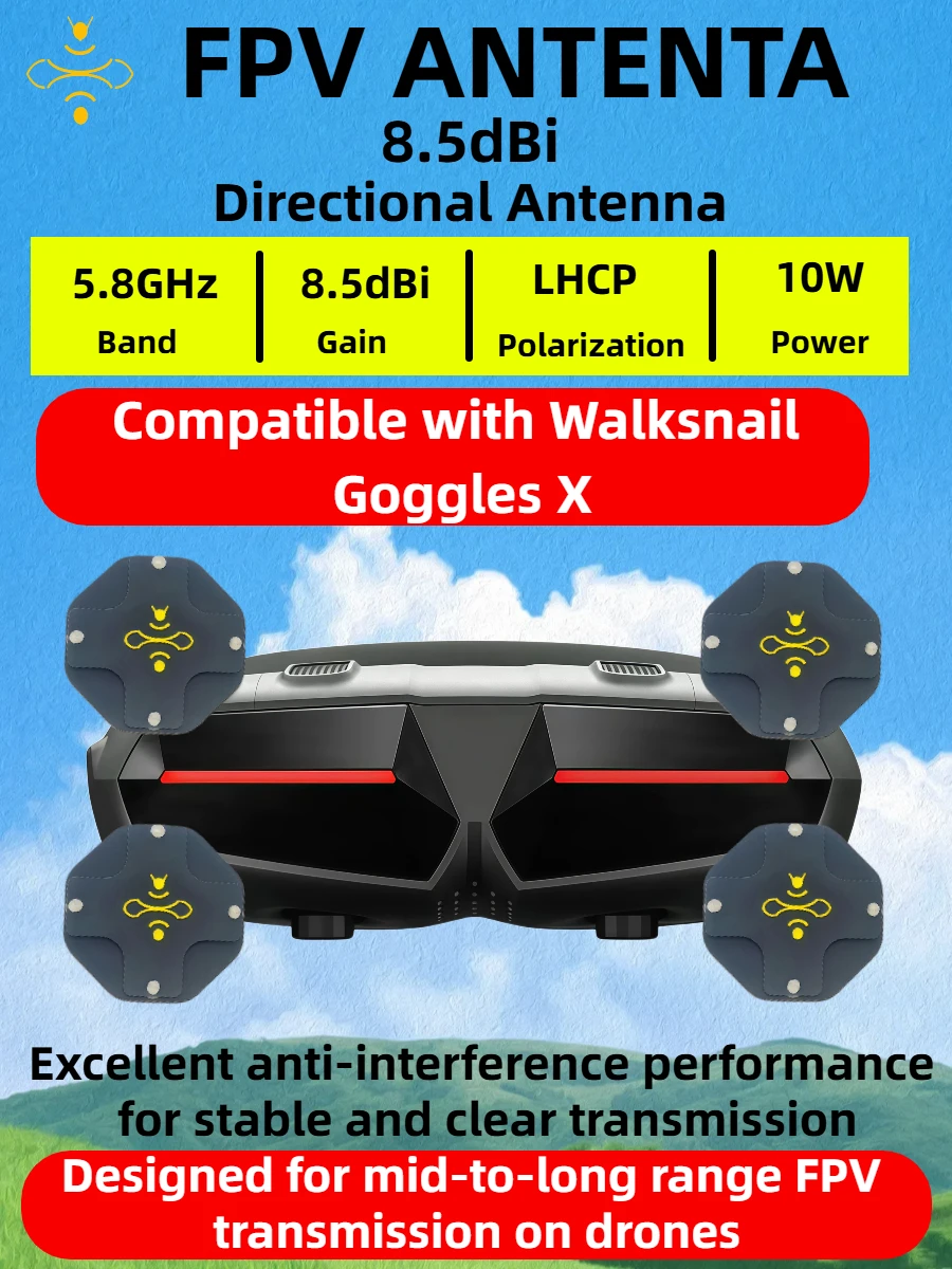 8.5dBi High Gain LHCP 5.8GHz D - Drone Racing Goggles recension och pris