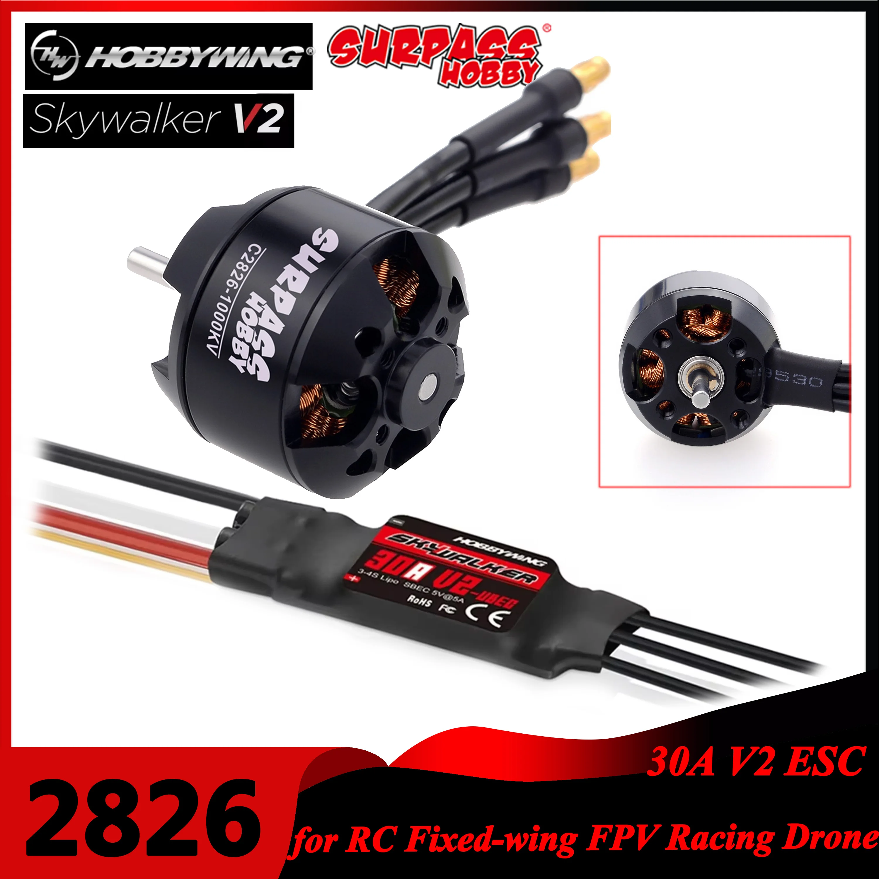 Surpass Hobby 2826 1000KV 1350 - Drone Racing Esc recension och pris