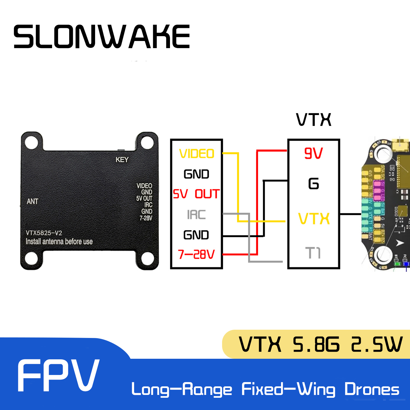 SLONWAKE 5.8G 48CH FPV Transmi - Drone Racing Vtx recension och pris