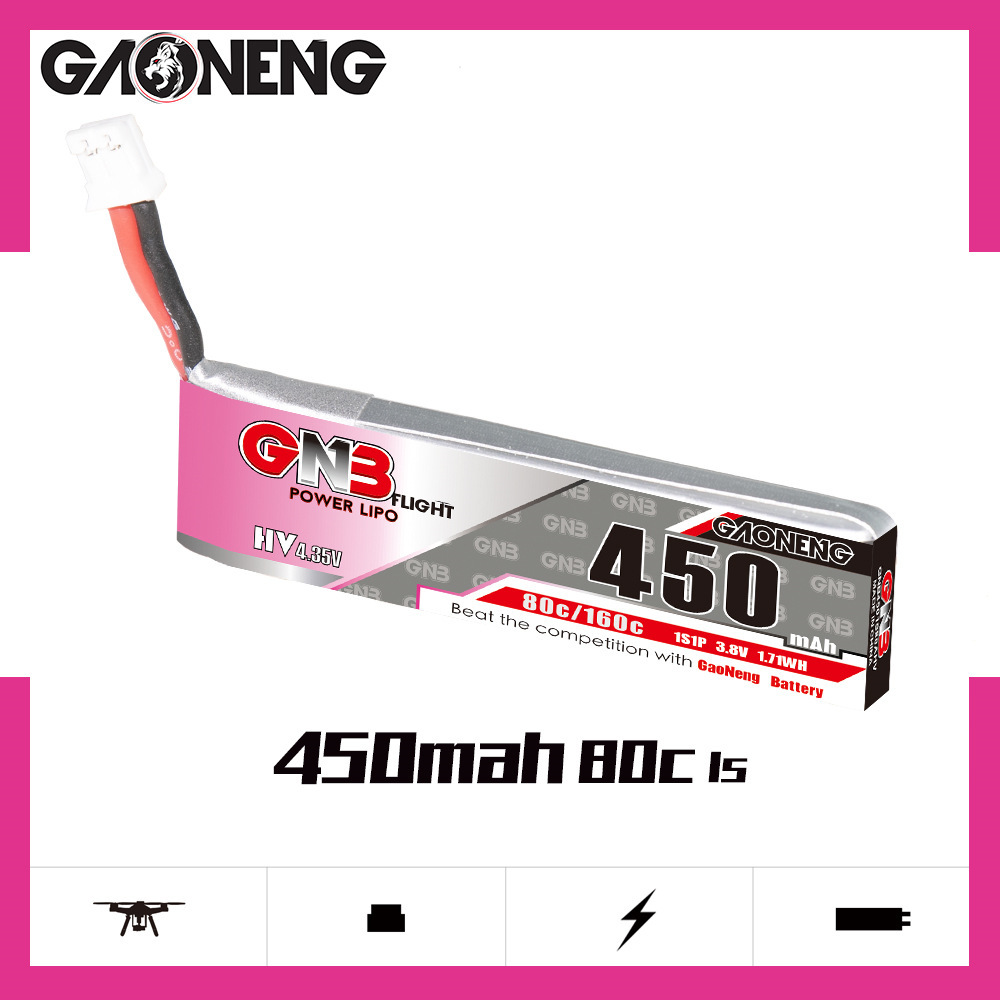 GNB HV 1S 3.8V 450mAh 80C/160C - Drone Racing Battery recension och pris