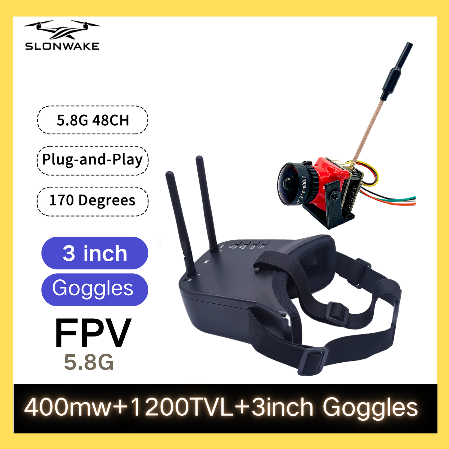 SLONWAKE 5.8G 48CH FPV 400mw V - Drone Racing Vtx recension och pris